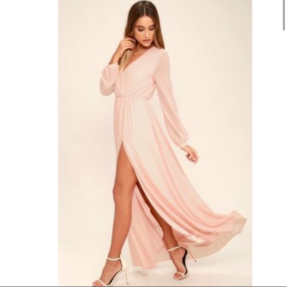LULUs Wondrous Maxi Dress- Blush
